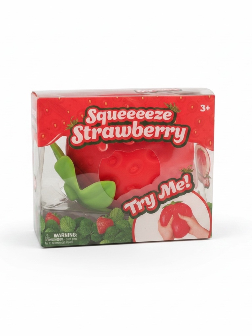 Squeeze Strawberry Stress Toy - Red & Green by Squeeze